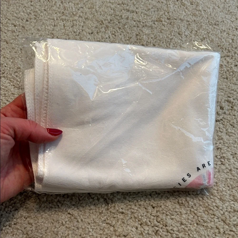 White Towel with Sunrise Design